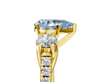 Yellow gold Three-Stone Fancy Blue Pear  Cut Diamond Pavé Band with Four-Prong Setting_33