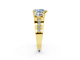 Yellow gold Three-Stone Fancy Blue Pear  Cut Diamond Ring with Channel-Set Band and Four-Prong Setting_51