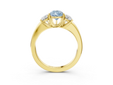 Yellow gold Three-Stone Fancy Blue Pear  Cut Diamond Ring with Channel-Set Band and Four-Prong Setting_81