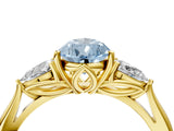 Yellow gold Three-Stone Fancy Blue Pear Cut Diamond Ring with Pear  Side Stones in Four-Prong Setting_16