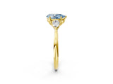 Yellow gold Three-Stone Fancy Blue Pear Cut Diamond Ring with Pear  Side Stones in Four-Prong Setting_50