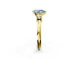 Yellow gold Three-Stone Fancy Blue Pear  Cut Diamond Solitaire with Prong Setting and Classic Band_49
