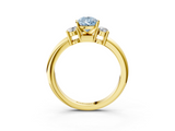 Yellow gold Three-Stone Fancy Blue Pear  Cut Diamond Solitaire with Prong Setting and Classic Band_50