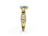 Yellow gold Three-Stone Fancy Blue Pear  Cut Diamond Twist Band with Prong Setting_41