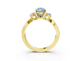 Yellow gold Three-Stone Fancy Blue Pear  Cut Diamond Twist Band with Prong Setting_42