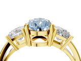 Yellow gold Three-Stone Fancy Blue Pear  Cut Solitaire Ring with Prong Setting_7