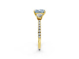 Yellow gold Three-Stone Fancy Blue Princess Cut Cut Diamond Pavé Band with Prong Setting_17