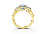Yellow gold Three-Stone Fancy Blue Princess Cut Cut Diamond Ring with Channel Set Band and Four-Prong Setting_3