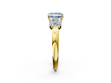 Yellow gold Three-Stone Fancy Blue Princess  Cut Diamond Ring with Channel-Set Band and Four-Prong Setting_51