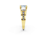 Yellow gold Three-Stone Fancy Blue Princess  Cut Diamond Ring with Channel-Set Band and Four-Prong Setting_51