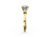 Yellow gold Three-Stone Fancy Blue Princess  Cut Diamond Solitaire with Prong Setting and Classic Band_30