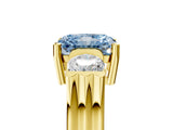 Yellow gold Three-Stone Fancy Blue Radiant Cut Cut Classic Band Prong Setting Ring_5