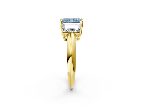 Yellow gold Three-Stone Fancy Blue Radiant Cut Cut Diamond Engagement Ring with Prong Setting on a White Gold Band_26