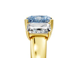 Yellow gold Three-Stone Fancy Blue Radiant Cut Cut Diamond Ring with Channel Set Band and Four-Prong Setting_29