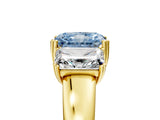 Yellow gold Three-Stone Fancy Blue Radiant Cut Cut Diamond Ring with Channel Set Band and Four-Prong Setting_5