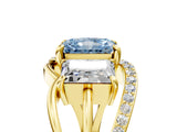 Yellow gold Three-Stone Fancy Blue Radiant Cut Cut Diamond Split Shank Prong Set Ring_17
