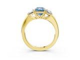 Yellow gold Three-Stone Fancy Blue Radiant  Cut Diamond Ring with Channel-Set Band and Four-Prong Setting_52