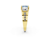 Yellow gold Three-Stone Fancy Blue Radiant  Cut Diamond Ring with Channel-Set Band and Four-Prong Setting_68