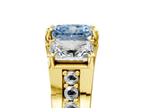Yellow gold Three-Stone Fancy Blue Radiant  Cut Diamond Ring with Channel-Set Band and Four-Prong Setting_71