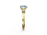Yellow gold Three-Stone Fancy Blue Radiant  Cut Diamond Solitaire with Prong Setting and Classic Band_30