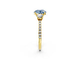 Yellow gold Three-Stone Fancy Blue Round Cut Cut Diamond Pavé Band with Prong Setting_41