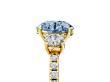 Yellow gold Three-Stone Fancy Blue Round Cut Cut Diamond Pavé Band with Prong Setting_44