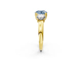 Yellow gold Three-Stone Fancy Blue Round Cut Cut Diamond Ring with Channel Set Band and Four-Prong Setting_26