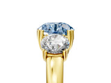 Yellow gold Three-Stone Fancy Blue Round Cut Cut Diamond Ring with Channel Set Band and Four-Prong Setting_5