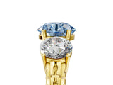 Yellow gold Three-Stone Fancy Blue Round Cut Cut Diamond Ring with Channel-Set Band and Prong Setting_5