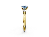Yellow gold Three-Stone Fancy Blue Round  Cut Diamond Solitaire with Prong Setting and Classic Band_30