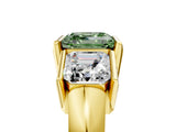 Yellow gold Three Stone Fancy Green Asscher Cut Cut Channel Set Diamond Ring_5