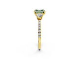 Yellow gold Three-Stone Fancy Green Asscher Cut Cut Diamond Pavé Band with Prong Setting_17