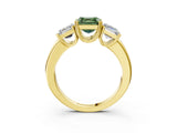 Yellow gold Three-Stone Fancy Green Asscher Cut Cut Diamond Ring with Channel Set Band and Four-Prong Setting_15
