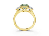 Yellow gold Three-Stone Fancy Green Asscher Cut Cut Solitaire Ring with Classic Prong Setting_3