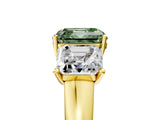 Yellow gold Three-Stone Fancy Green Asscher Cut Cut Solitaire Ring with Classic Prong Setting_5