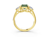 Yellow gold Three-Stone Fancy Green Asscher Cut Diamond Engagement Ring with Prong Setting_6