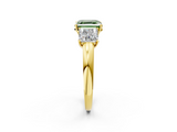 Yellow gold Three-Stone Fancy Green Asscher  Cut Diamond Ring with Channel-Set Band and Four-Prong Setting_19