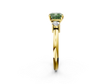Yellow gold Three-Stone Fancy Green Cushion  Cut Diamond Solitaire with Prong Setting and Classic Band_45