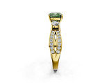Yellow gold Three-Stone Fancy Green Cushion  Cut Diamond Twist Band with Prong Setting_36