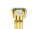 Yellow gold Three-Stone Fancy Green Emerald Cut Cut Classic Band Prong Setting Ring_5