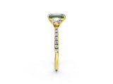 Yellow gold Three-Stone Fancy Green Emerald Cut Cut Diamond Pavé Band with Prong Setting_17