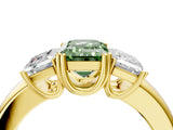 Yellow gold Three-Stone Fancy Green Emerald Cut Cut Diamond Ring with Channel Set Band and Four-Prong Setting_28