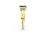 Yellow gold Three-Stone Fancy Green Emerald Cut Cut Solitaire Ring with Classic Prong Setting_2