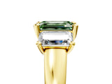 Yellow gold Three-Stone Fancy Green Emerald Cut Cut Solitaire Ring with Classic Prong Setting_5
