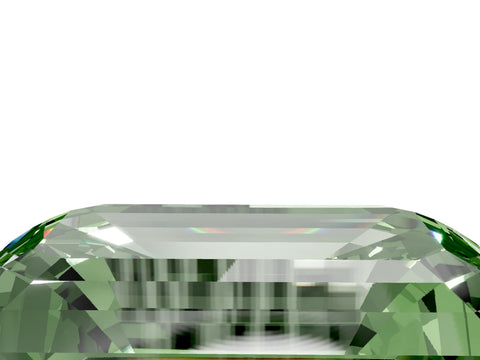 Yellow gold Three-Stone Fancy Green Emerald Cut Diamond Engagement Ring with Pave Band and Prong Setting_5