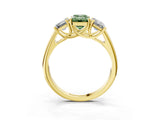 Yellow gold Three-Stone Fancy Green Emerald Cut Diamond Engagement Ring with Prong Setting_6