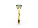 Yellow gold Three-Stone Fancy Green Emerald  Cut Diamond Ring with Channel-Set Band and Four-Prong Setting_61