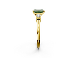 Yellow gold Three-Stone Fancy Green Emerald  Cut Diamond Solitaire with Prong Setting and Classic Band_27