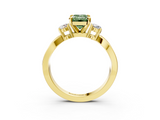 Yellow gold Three-Stone Fancy Green Emerald  Cut Diamond Twist Band with Prong Setting_54
