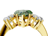 Yellow gold Three-Stone Fancy Green Heart Cut Cut Diamond Engagement Ring with Flat Band and Four-Prong Setting_16